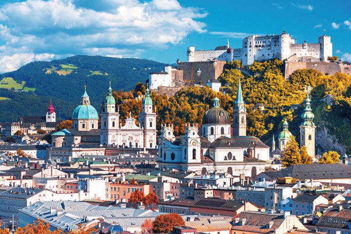 Blick auf Salzburg, Österreich