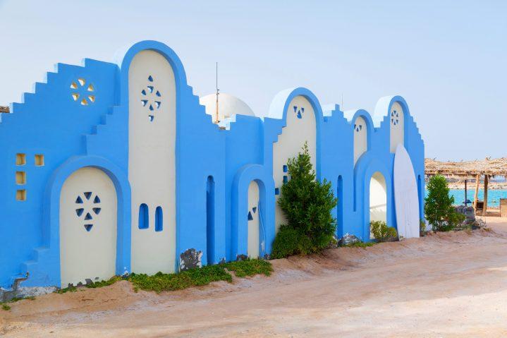 Blaue Häuser in Hurghada