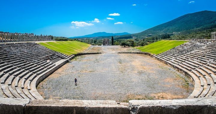 Anphitheater im antiken Messini auf der Halbinsel Peloponnes